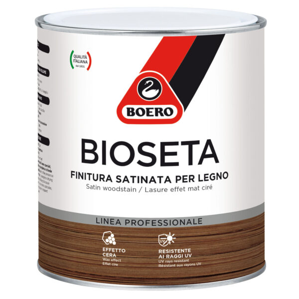 Finitura satinata per legno Bioseta di Boero