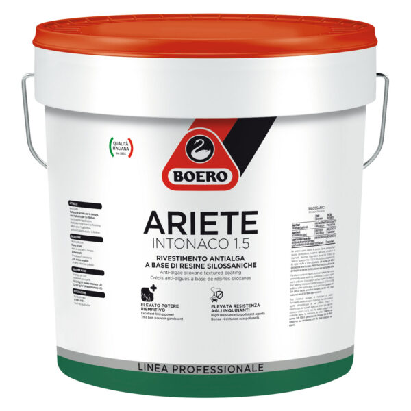 Pittura antialga silossanica a spessore 1.5 Ariete Intonaco 1.5 di Boero