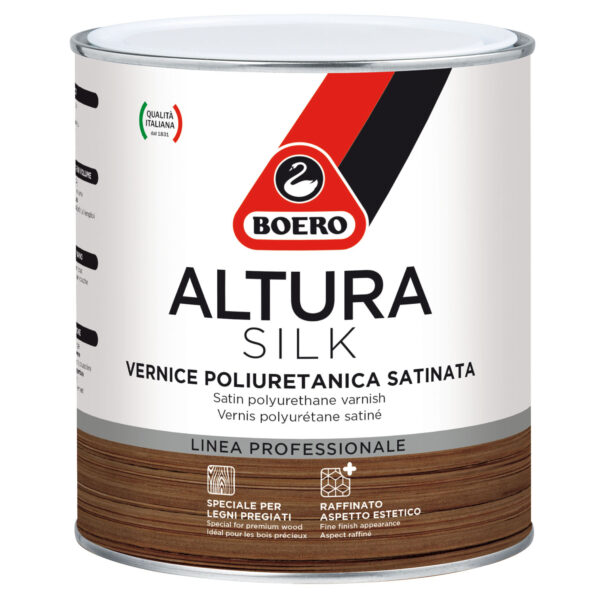 Vernice poliuretanica per legno satinata Altura Silk di Boero