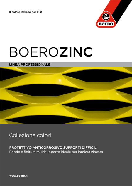 Cartella colori Boero per supporti in lamiera zincata Boerozinc