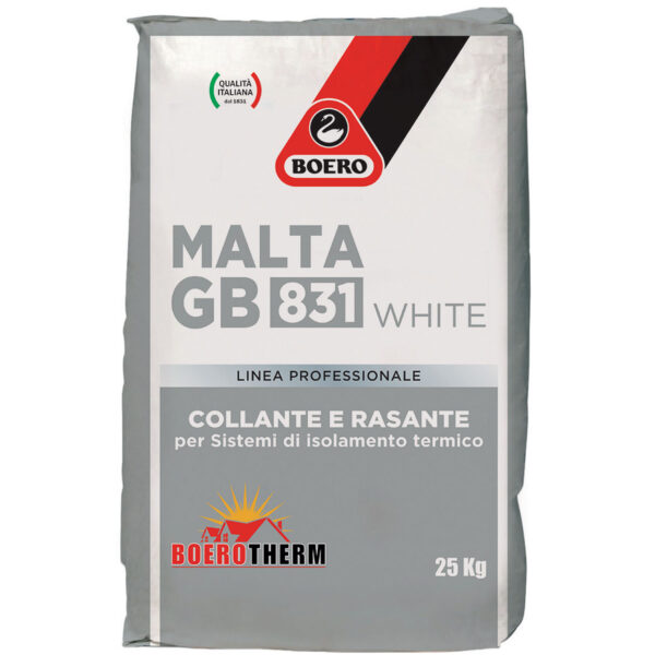 Collante e rasante bianco per pannelli isolanti Malta GB 831 White di Boero