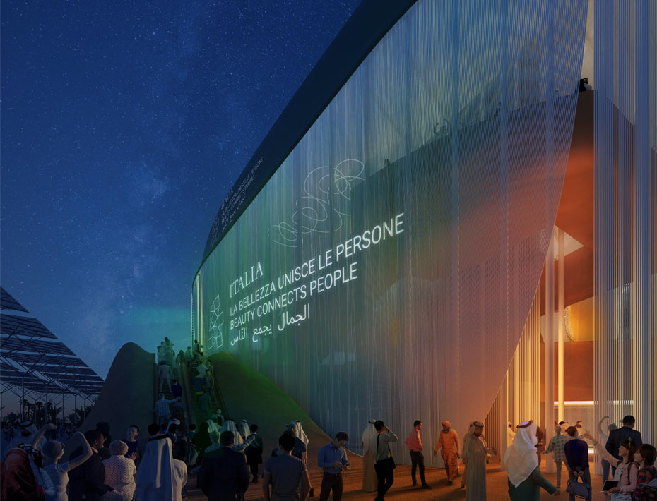 Decorazione del padiglione Italia a Expo Dubai 2020 a cura di Boero