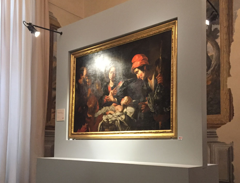 Decorazione delle sale della mostra dedicata a Bernardo Strozzi a cura di Boero