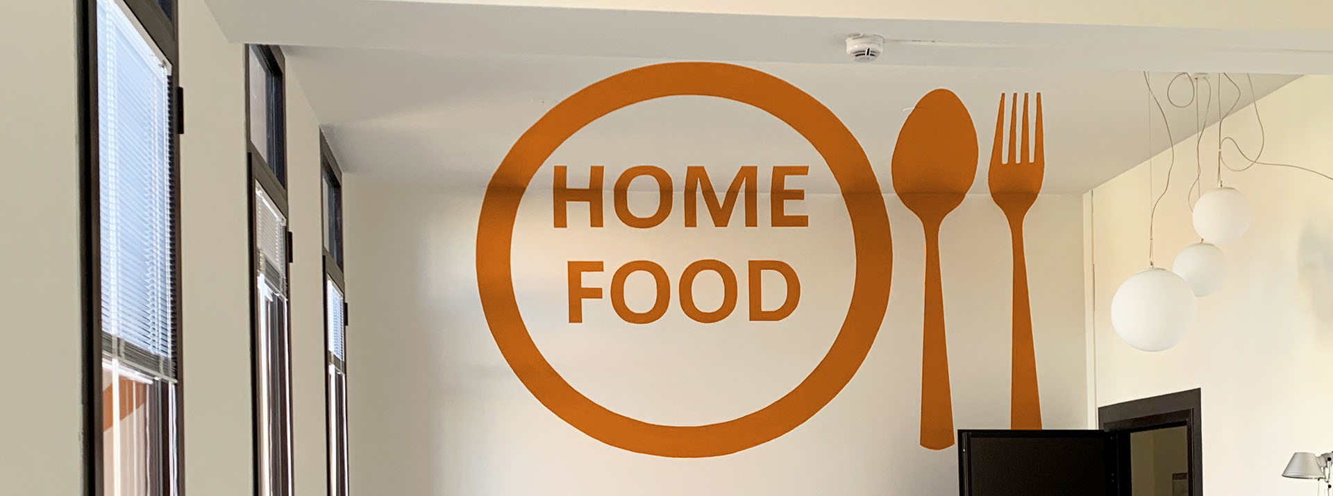 Decorazione dello spazio Home food dell'università di Genova a cura di Boero