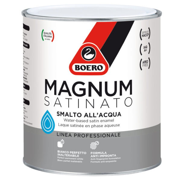 Smalto satinato all'acqua HACCP e A+ Magnum Satinato di Boero