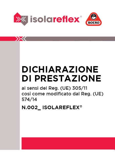 Dichiarazione di prestazione Isolareflex Boero