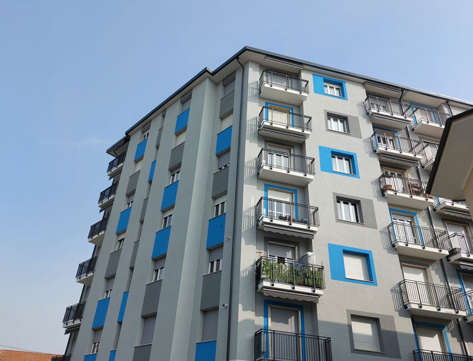 Riqualificazione con cappotto termico Boerotherm dell'edificio a San Maurizio Canavese